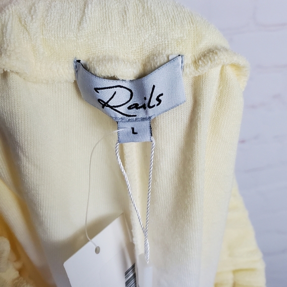 NEW Rails Jane Sky Blue Dip Dye High Rise Terry Shorts Size L Pockets Pull On - Picture 6 of 11